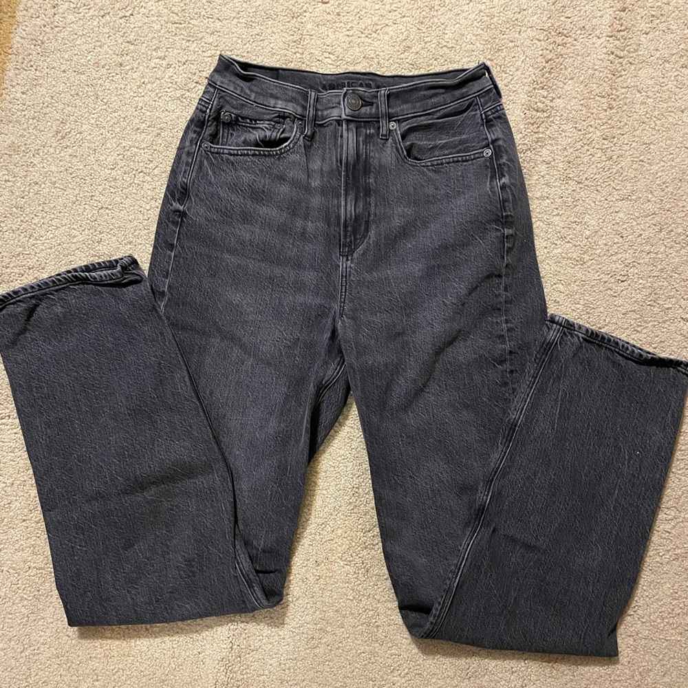 American Eagle High Rise 4L Black Washed Jeans